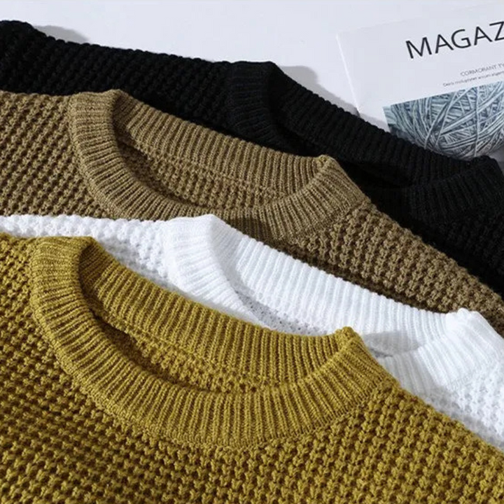 Marcello Waffle Crewneck Sweater
