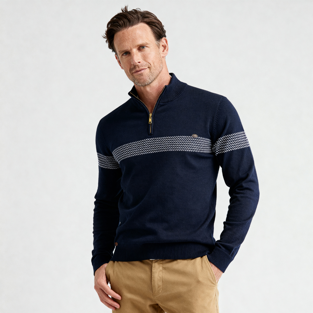 Heritage Diagonal Weave Mock Neck Pullover